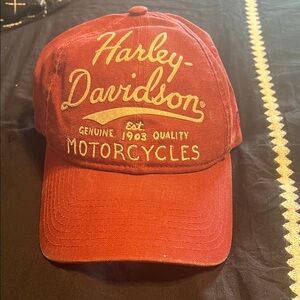 Harley-Davidson Maroon Cap with Gold Embroidery